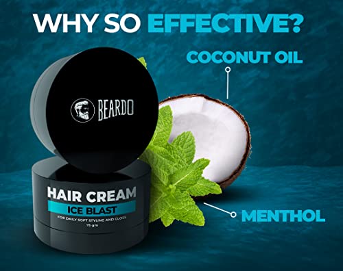 Beardo Ice Blast Hair Cream 75g | For Daily Soft Styling and Gloss