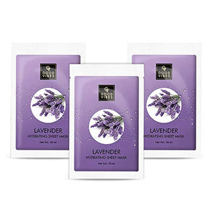 Good Vibes Lavender Hydrating Sheet Mask (Pack of 3) | Lightweight Hydrating Moisturizing Softening Face Serum Sheet Mask For All Skin Types | No Animal Testing