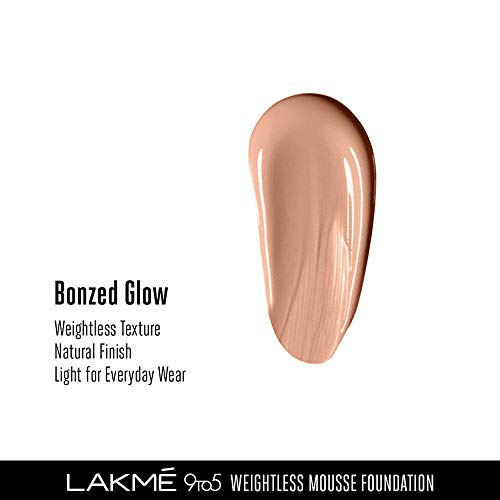 Lakmé 9to5 Weightless Mousse Foundation, Bronzed Glow, 25 g
