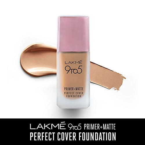 Lakme 9To5 Primer + Matte Perfect Cover Foundation, N260 Neutral Honey, 25 ml