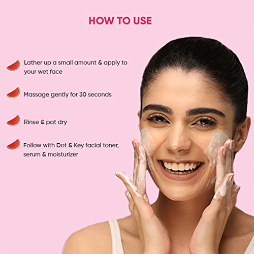 Dot & Key Watermelon SuperGlow Facial Gel Cleanser | oil control face wash for normal to oily skin | brightens skin | 120ml
