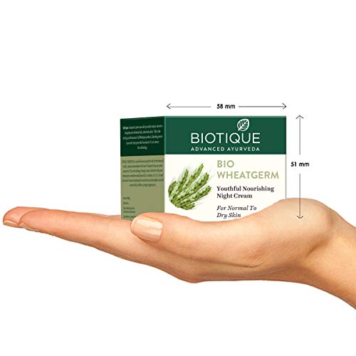 Biotique Wheat Germ Anti- Ageing Night Cream Reduces Fine Lines Lightens dark Spots, 50g