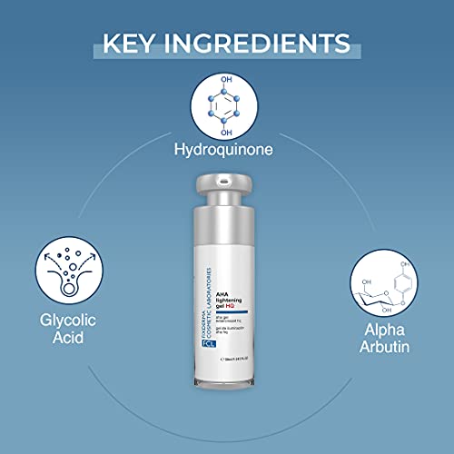 Fixderma Cosmetic Laboratories Fcl Aha Lightening Gel Hq, Fast Acting Skin Lightening Gel, Age Spot Serum, Treats Uneven Skin Tone, Freckles, Hyperpigmentation, Lighter Skin Tone, Night Serum, 30Ml