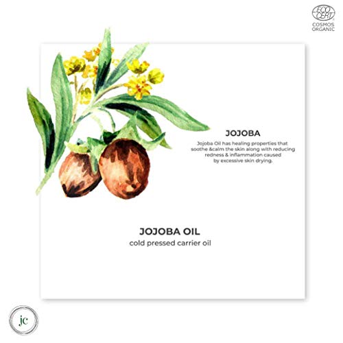 Juicy Chemistry Certified Organic Jojoba Oil, 30ml for Hair and Skin, Oil for Healthy Hair, Scalp and Glowing Skin, Carrier Coldpressed Oil for Women and Men
