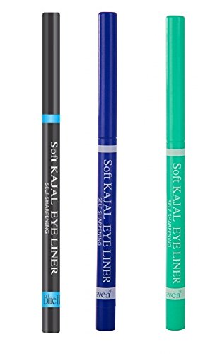 Blue Heaven Combo of 3 Pc Soft Kajal(Black),Soft Kajal(Blue),& Soft Kajal(Green)
