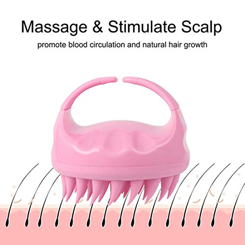 FLYNGO Hair Scalp Massager Scrub Shampoo Brush with Soft Silicone Bristles Exfoliator Ergonomic Scrubber Comb for Dandruff Removal, Improve Hair growth Relax Thick Curly Hair for Men, Women