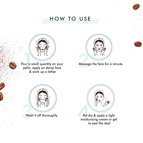 MCaffeine Naked & Raw Coffee Face Wash, 100 ml | White Water Lily | Deep Cleanser | Oily/Normal Skin | Paraben & SLS Free