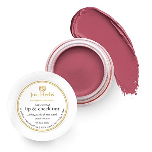 Just Herbs Ayurvedic, Natural Lip & Cheek Tint, Blush For Women- Sls, Chemical & Paraben Free - 03 Pale Pink (Creamy Matte)