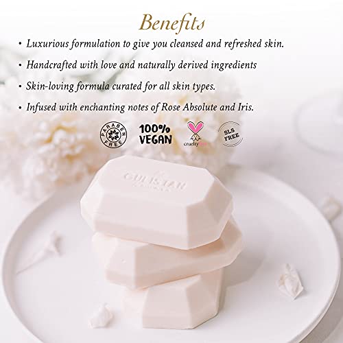 Kimirica The Gulistan Bathing Soap Bar Trio Luxury Gift Box, (3 x 85g) Handcrafted soaps set for all skin types