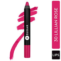 SUGAR Cosmetics Matte As Hell Crayon Lipstick30 Lillian Rose (Magenta) . Highly pigmented, Creamy Texture, Long lasting Matte Finish