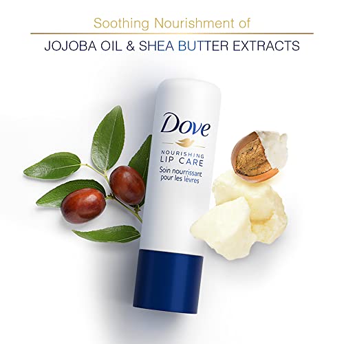 Dove Essential Nourishing Lip Care with Jojoba oil and Shea butter extract,Long lasting Lip Balm, 24 hours Hydration, Imported,4.8gm,PO2, Blue