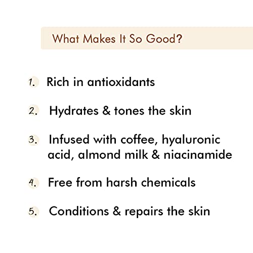 mCaffeine Latte Coffee Sleeping Face Mask (100gm) for Skin Hydration | Tones and Repairs Skin | Face Pack with Hyaluronic Acid and Niacinamide | Night Skin Routine For Dehydrated Skin