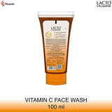 Lacto Calamine Vitamin C face wash with Aloe Vera & Niacinamide for bright and glowing skin| Exfoliates skin, reduces pigmentation, No parabens, no sulphates – (100 ml * pack of 2), Orange