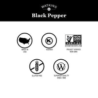 Watkins Gourmet Spice Tin, Pure Ground Black Pepper, 6 oz. Tin, 1-Pack