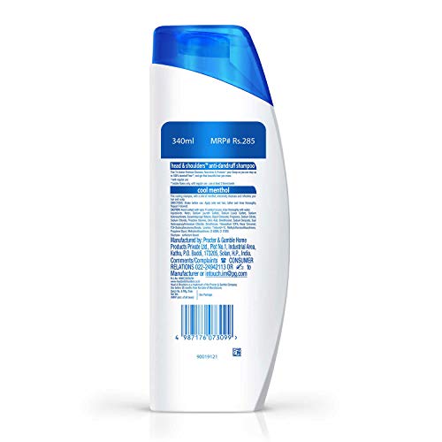 Head & Shoulders Cool Menthol Anti Dandruff Shampoo, 340ml