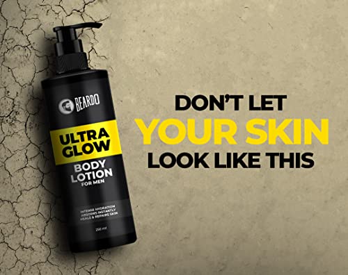 Beardo Ultraglow Body Lotion for Men | Intense Hydration | Absorbs Instantly | Heals & Repairs Skin | 250 ml