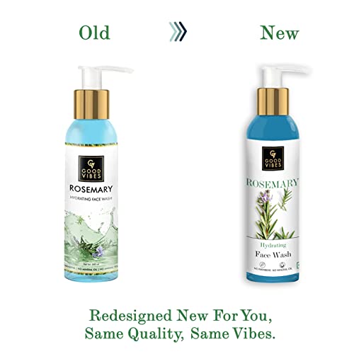 Good Vibes Rosemary Face Wash - 200 ml - Imparts Hydration and Makes Skin Visibly Clear - Cruelty Free