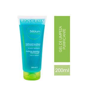 Bioderma Sebium Moussant Purifying Cleansing Foaming Gel Combination to Oily Skin (Tube), Blue, 200 ml