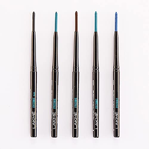 Lakme Eyeconic Kajal, Turquoise Colour, Matte Kohl Liner in a Twist Up Pencil - Waterproof, Smudge Proof & Long Lasting Eye Makeup, 0.35 g