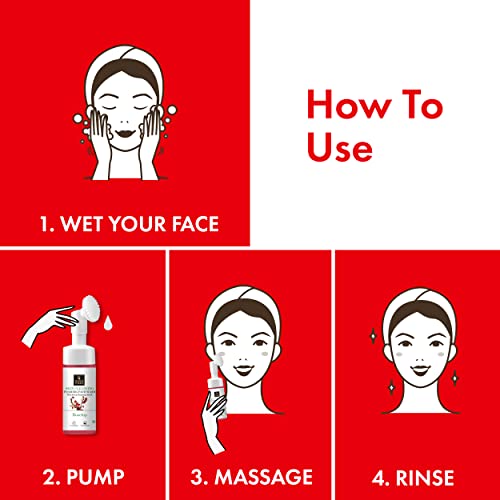 Good Vibes Rosehip Skin Clearing Foaming Face Wash With Deep Cleansing Brush, 150 ml | Rejuvenating Moisturizing Face Cleanser For All Skin Types | No Parabens, Sulphates & Mineral Oil