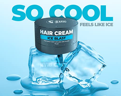 Beardo Ice Blast Hair Cream 75g | For Daily Soft Styling and Gloss