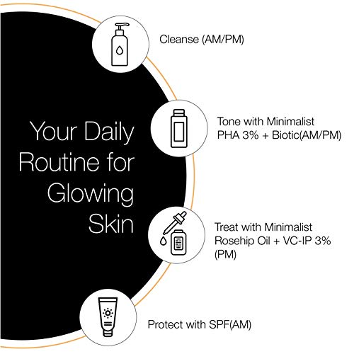 Minimalist Pure Rosehip Oil with Vitamin C Face Serum for Glowing Skin | Facial Oil For Men & Women | 30 ml