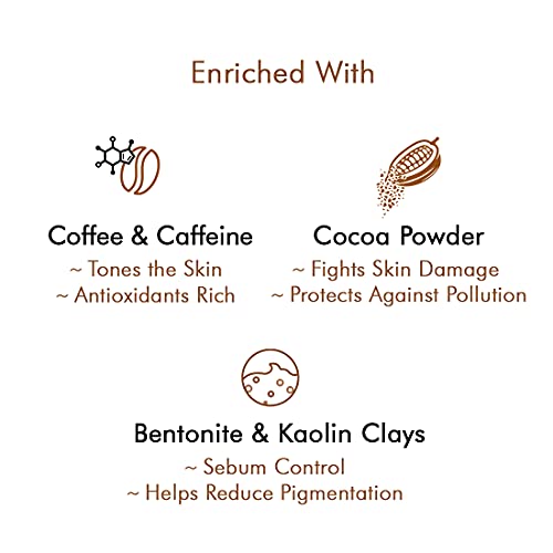 mCaffeine Mocha Coffee Face Mask (100gm) for Oil and Sebum Control | Fights Skin Damage and Tones Skin | Face Pack with Bentonite and Kaolin Clay | SLS and Paraben Free