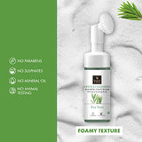 Good Vibes Tea Tree Foaming Gentle Cleansing Face Wash With Deep Cleansing Brush, 150 ml | Anti-Acne Soothing Face Cleanser For All Skin Types | No Parabens, Sulphates & Mineral Oil