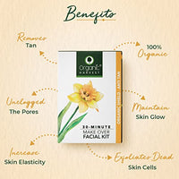 Organic Harvest Anti Tan Make Over Facial Kit for Women / Men | 5 Easy Steps | Remove Tan, Increase Skin Elasticity & Repair | Ideal For All Skin Type | Paraben, Sulphate & Chemical Free (Anti-Tan, Pack of 3, 50gm Each)