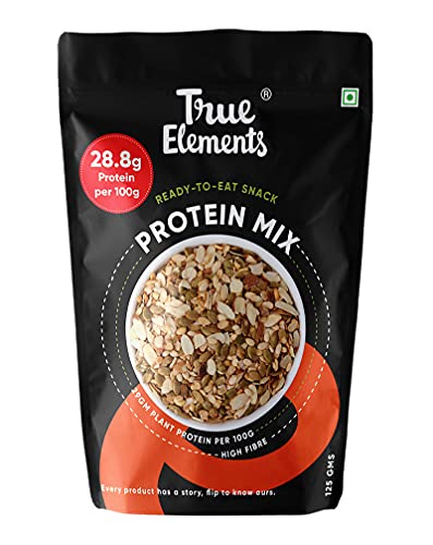 True Elements Protein Mix Seeds 125g - Roasted Seeds and Nut Mix, 28g Plant Protein | Protein Snacks | Seeds for Eating