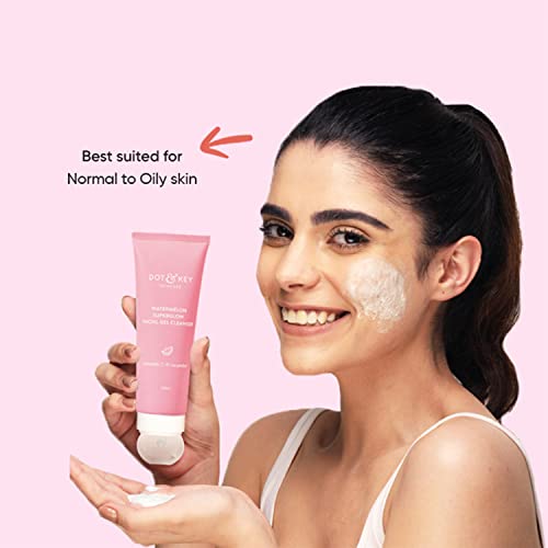 Dot & Key Watermelon SuperGlow Facial Gel Cleanser | oil control face wash for normal to oily skin | brightens skin | 120ml
