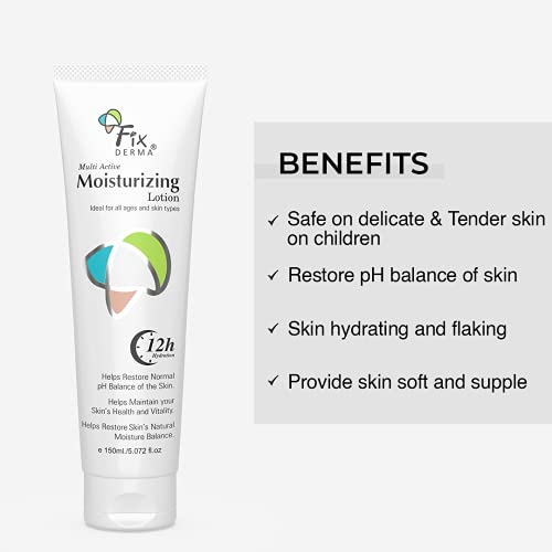 Fixderma Moisturizing lotion, Daily Moisturizer for Dry skin, Body & face moisturizer, Provides Hydration & calmness, Non-Comedogenic & Non-Greasy - 150ml