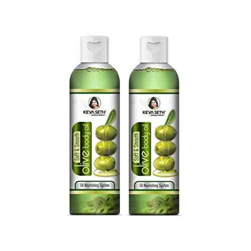 Keya Seth Aromatherapy Soft & Smooth Body Oil, Quick Absorbing Non-Sticky Nourishment for Hair & Skin, Daily Use After Bath Massage Oil for Men & Women Enriched with Pure Olive & Essential Oils 200ml (Pack Of 2)