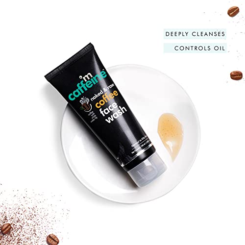 MCaffeine Naked & Raw Coffee Face Wash, 100 ml | White Water Lily | Deep Cleanser | Oily/Normal Skin | Paraben & SLS Free