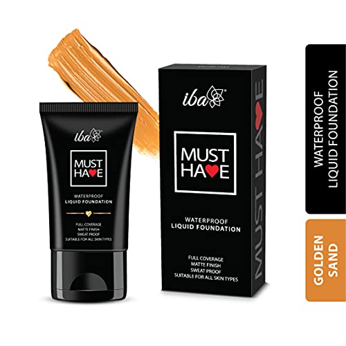 Iba Must Have Waterproof Liquid Foundation - Golden Sand l Full Coverage l Oil Free & Lightweight l Vegan & Cruelty-Free