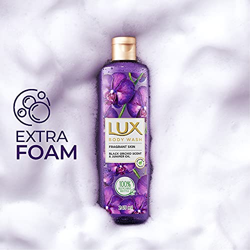 Lux Shower Gel, Black Orchid Fragrance & Juniper Oil Bodywash, With Glycerine For Soft Skin, Long Lasting Fragrance, Paraben Free, 245 ml