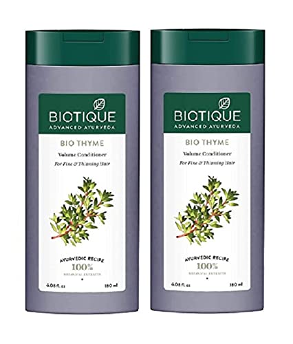 Biotique Bio Thyme Volume Conditioner for Fine and Thinning Hair, 180ml (Pack Of 2)