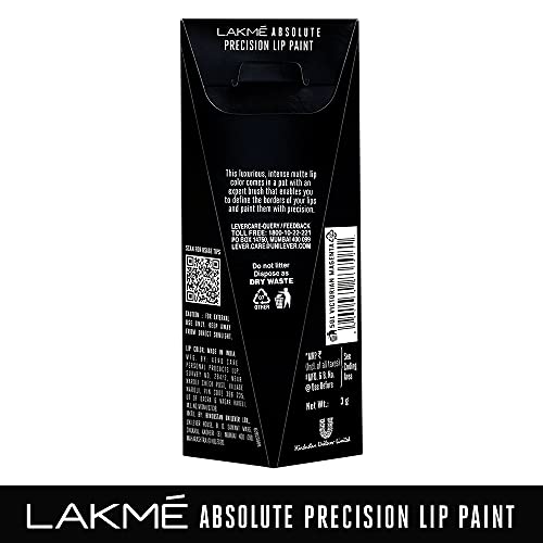 Lakmé Absolute Precision Lip Paint, Matte Finish - Victorian Magenta, 3g