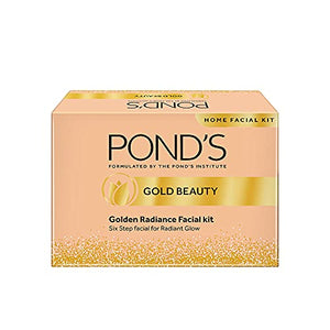 Pond’s Golden Radiance Facial Kit, 24K Pure Gold, Golden Glow At Home, Youthful Glow, Instant Glow, In Just 6 Easy Steps, 80 g