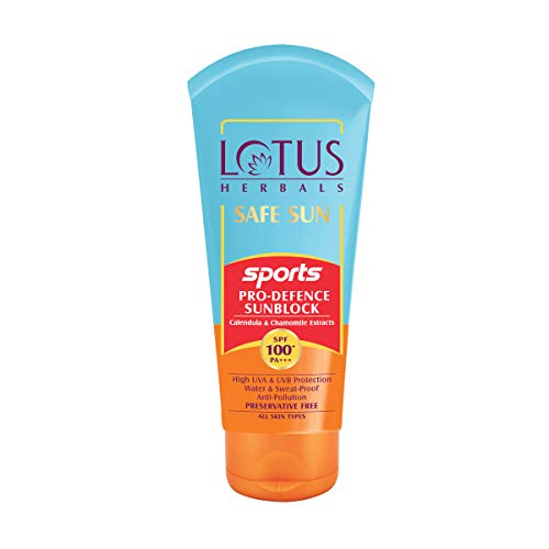 Lotus Herbals Safe Sun Sports Pro-Defence Cream Sunblock SPF 100+, Pa+++, 40 g