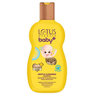 Lotus Herbals Baby+ Gentle Cleansing Shampoo, Ph 5.5, Sulphate- Free, Chamomile & Calendula Extracts,Pediatrician Recommended, (0-5 Yrs)
