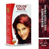 Color Mate Hair Color Cream, Burgundy, 130ml (Pack of 2)