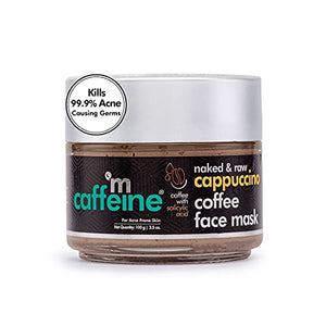 mCaffeine Cappuccino Coffee Face Mask (100gm) for Acne and Oil Control | Face Pack with Kaolin Clay and Almond Milk | Kills 99.9% Acne Causing Germs | SLS & Paraben Free