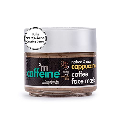 mCaffeine Cappuccino Coffee Face Mask (100gm) for Acne and Oil Control | Face Pack with Kaolin Clay and Almond Milk | Kills 99.9% Acne Causing Germs | SLS & Paraben Free