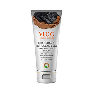 VLCC Charcoal & Moroccan Clay Deep Purifying Scrub (90gm), 90 g