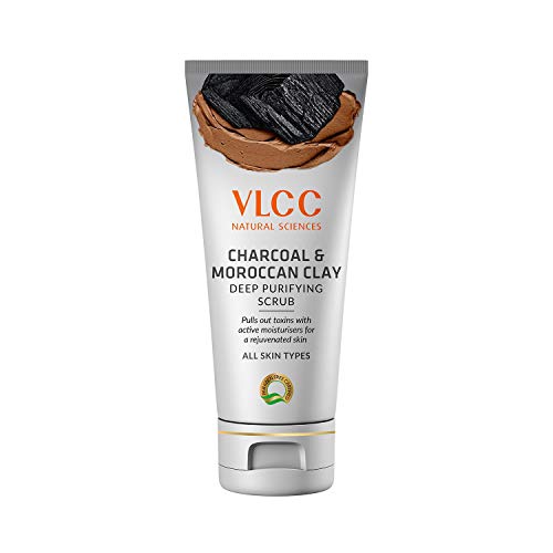 VLCC Charcoal & Moroccan Clay Deep Purifying Scrub (90gm), 90 g