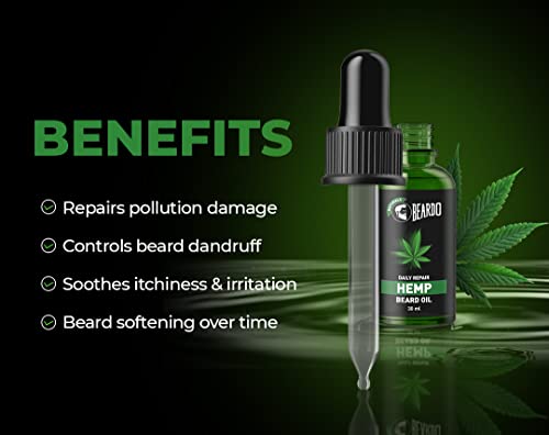 Beardo Daily Repair Hemp Beard Oil, 30 ml | Non-Sticky, Light Beard Oil for Men| Pleasant Fragrance | Miracle of Hemp Seed Oil | Repair