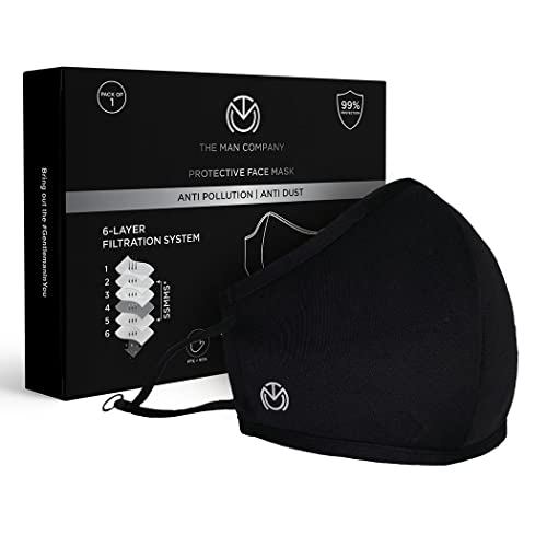 The Man Company Face Mask | 6-Layer Filtration System | 100% Ultra-Lightweight Cotton Fabric | Anti-Dust & Anti-Pollution | WHO-GMP Compliant