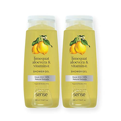 Cleansense Limequat Body Wash Shower Gel Combo, 100% Vegan and Paraben Free with Goodness of Aloe Vera and Vitamin E (Limequat, 280mlx2)