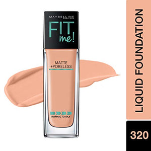 Maybelline New York Fit Me Matte+Poreless Liquid Foundation (With Pump), 320 Natural Tan, 30ml